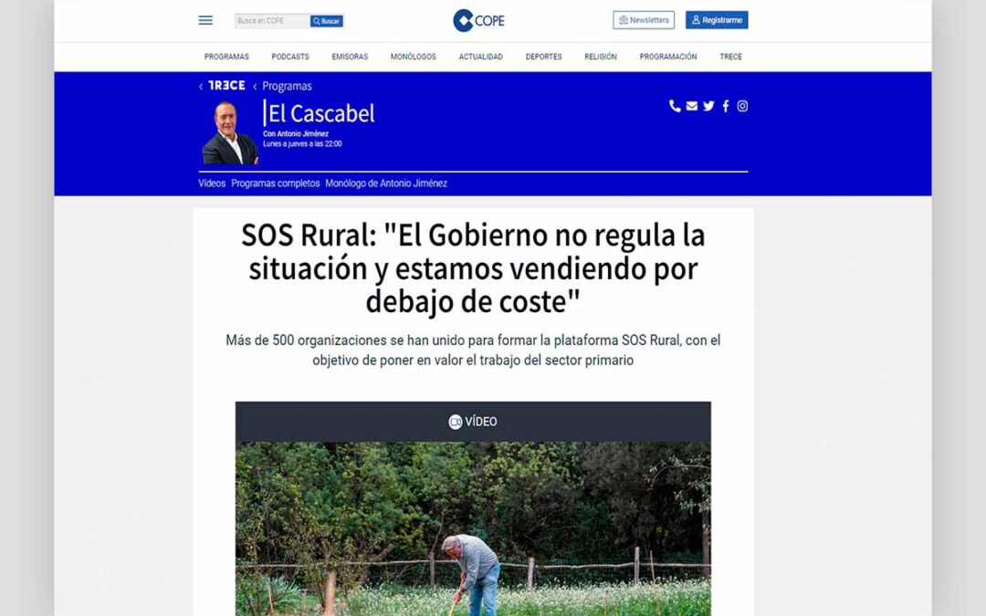 SOS Rural: «El Gobierno no regula la situación y estamos vendiendo por debajo de coste»