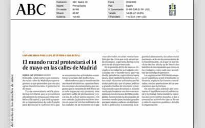 El mundo rural protestará el 14de mayo en las calles de Madrid