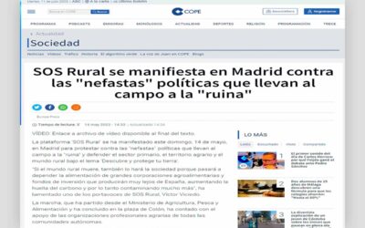 SOS Rural se manifiesta en Madrid contra las «nefastas» políticas que llevan al campo a la «ruina»