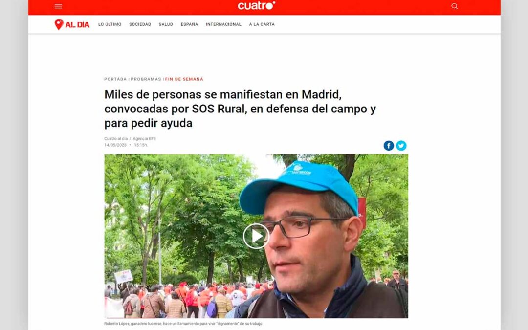 Miles de personas se manifiestan en Madrid, convocadas por SOS Rural, en defensa del campo y para pedir ayuda