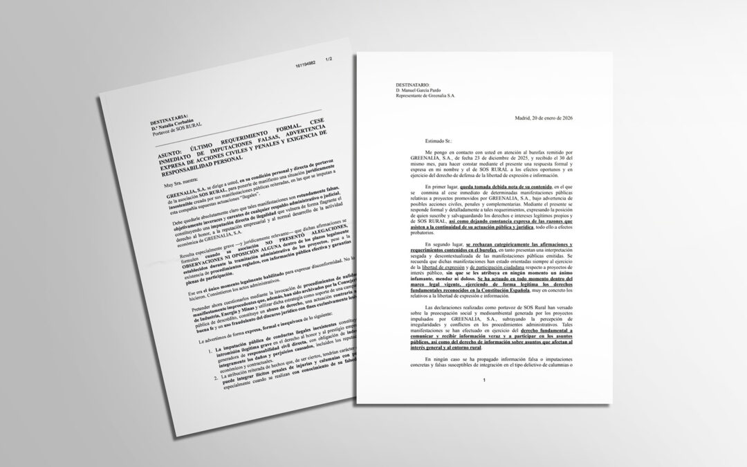 La portavoz de SOS Rural rechaza las “amenazas” judiciales de Greenalia para amedrentarla y acallar sus denuncias sobre la tala de olivos en Lopera